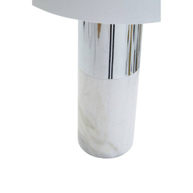 Eben Marble Base Table Lamp With Ivory Shade