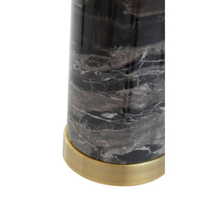 Ebony Black Marble Table Lamp With Ivory Shade