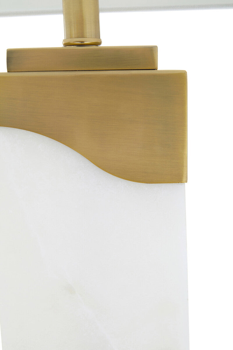 Edith Table Lamp In White Marble & Gold