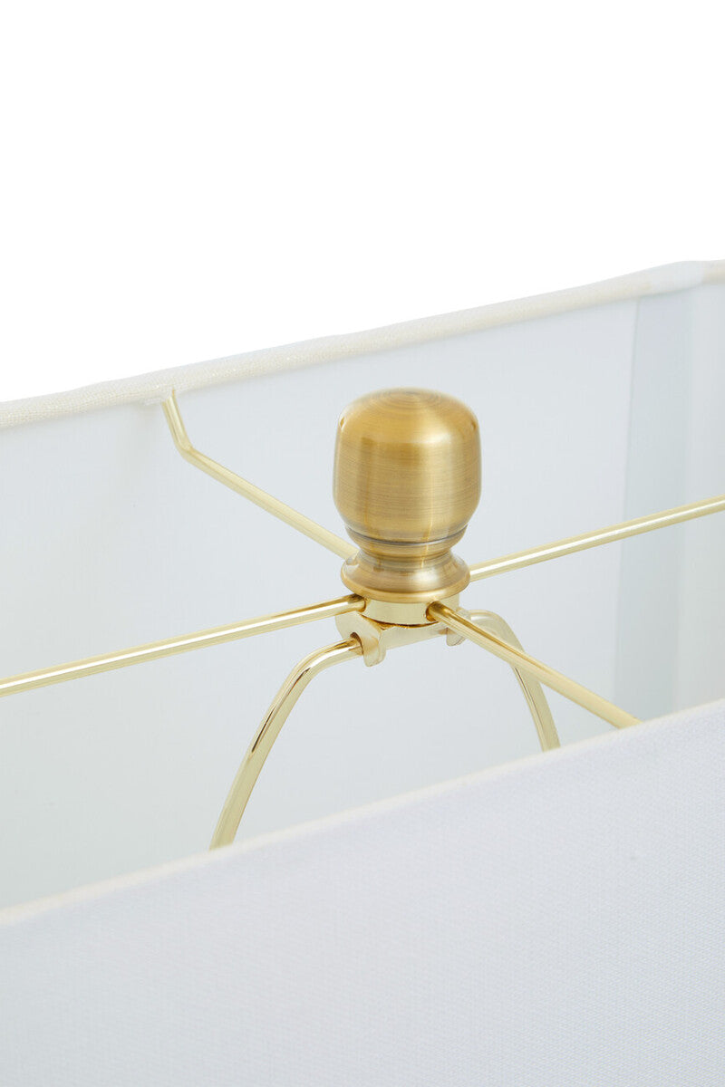 Edith Table Lamp In White Marble & Gold