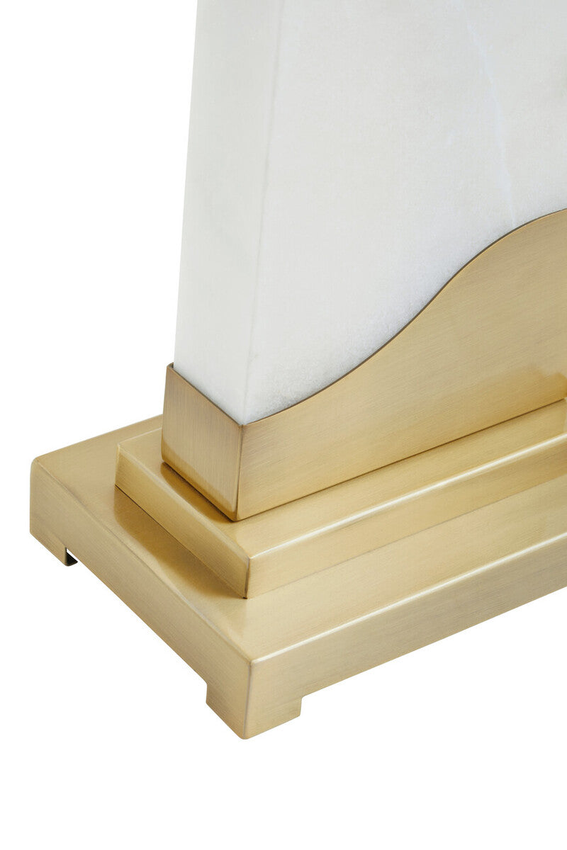 Edith Table Lamp In White Marble & Gold