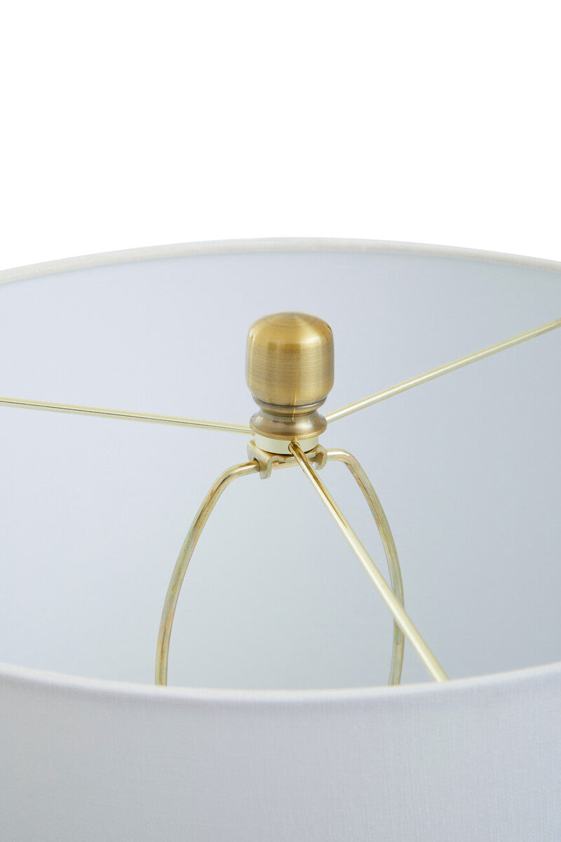 Elara Black Marble Table Lamp With Ivory Shade