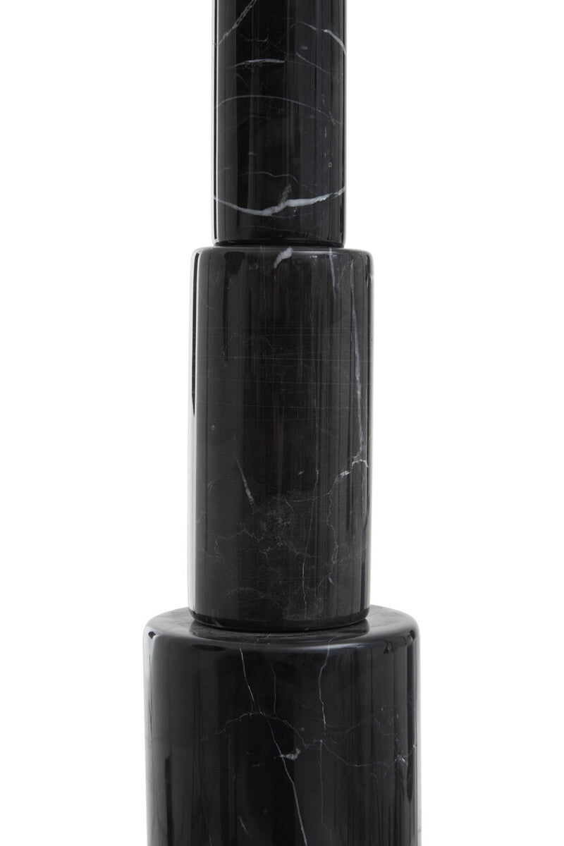 Elara Black Marble Table Lamp With Ivory Shade
