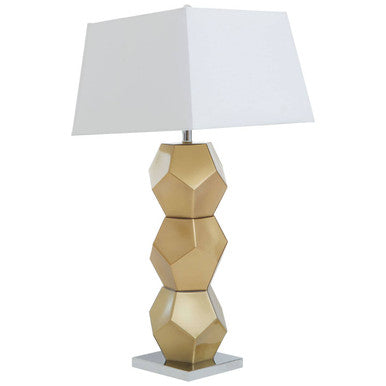 Eleri Gold Glass Table Lamp With Chrome Base