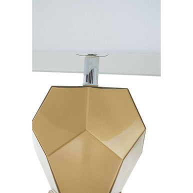 Eleri Gold Glass Table Lamp With Chrome Base