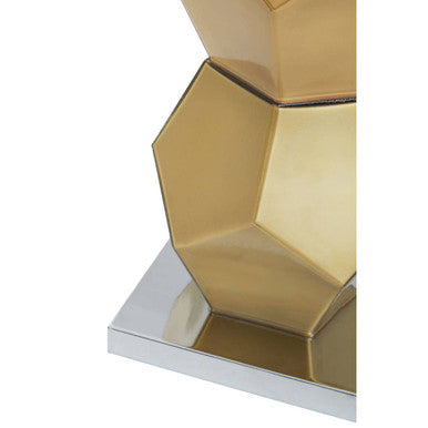 Eleri Gold Glass Table Lamp With Chrome Base