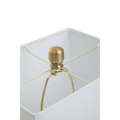 Elora Circular Marble Table Lamp With Ivory Shade