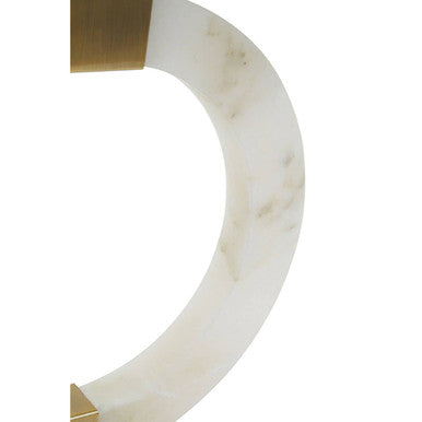 Elora Circular Marble Table Lamp With Ivory Shade