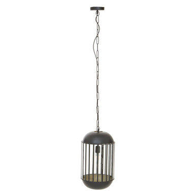 Preston Glass Matte Black Industrial Pendant Light