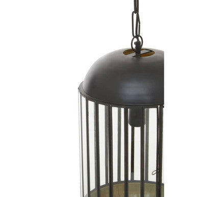 Preston Glass Matte Black Industrial Pendant Light