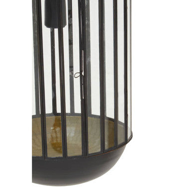 Preston Glass Matte Black Industrial Pendant Light