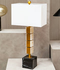 Marmo White Fabric Shade Table Lamp