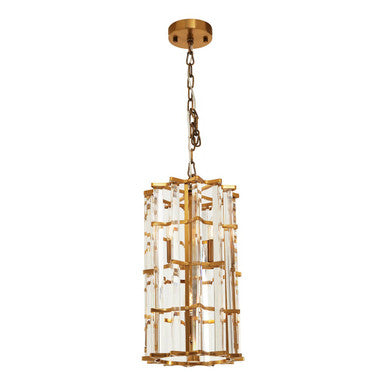 Karli Brass Small Vertical Ceiling Light