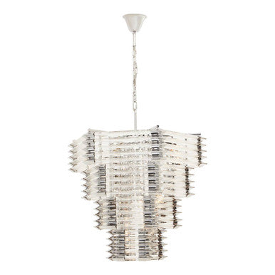 Karli Glass & Chrome Prism Light With Fifteen Bulbs