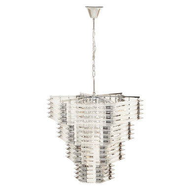 Karli Glass & Chrome Prism Light With Fifteen Bulbs