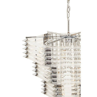Karli Glass & Chrome Prism Light With Fifteen Bulbs