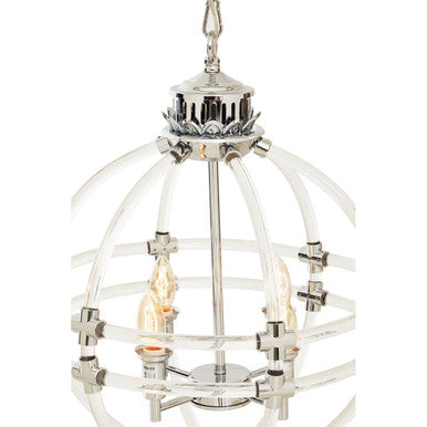 Karlo Pendant Light In Clear Acrylic & Chrome