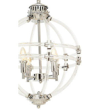 Karlo Pendant Light In Clear Acrylic & Chrome
