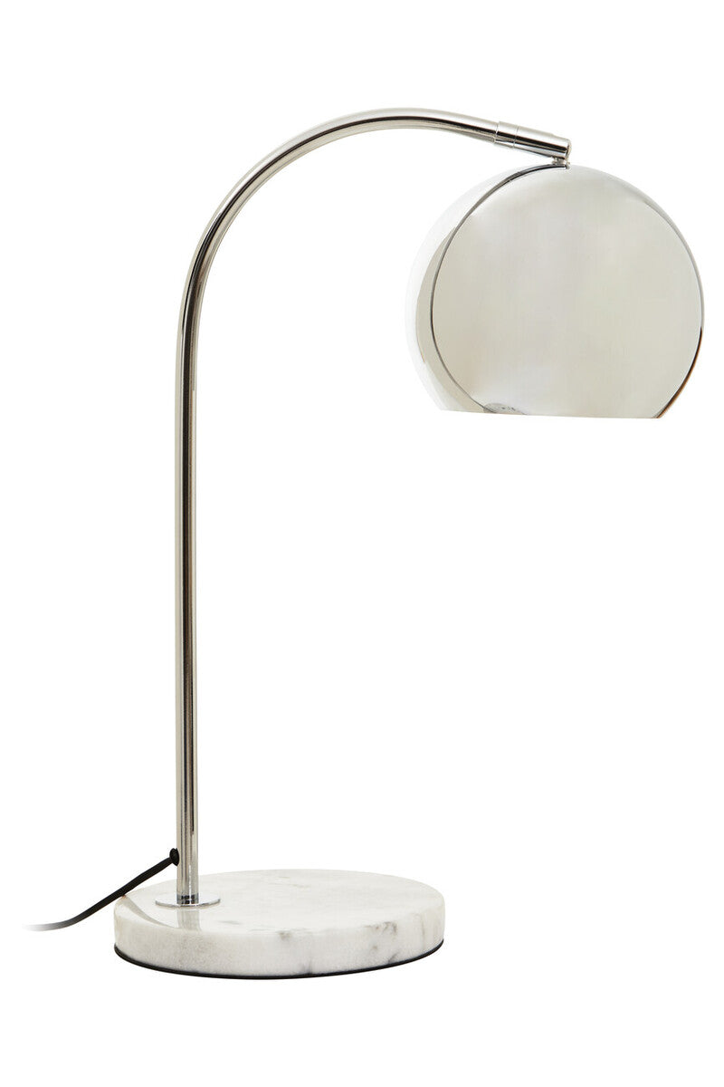 Karter Chrome Table Lamp With White Base