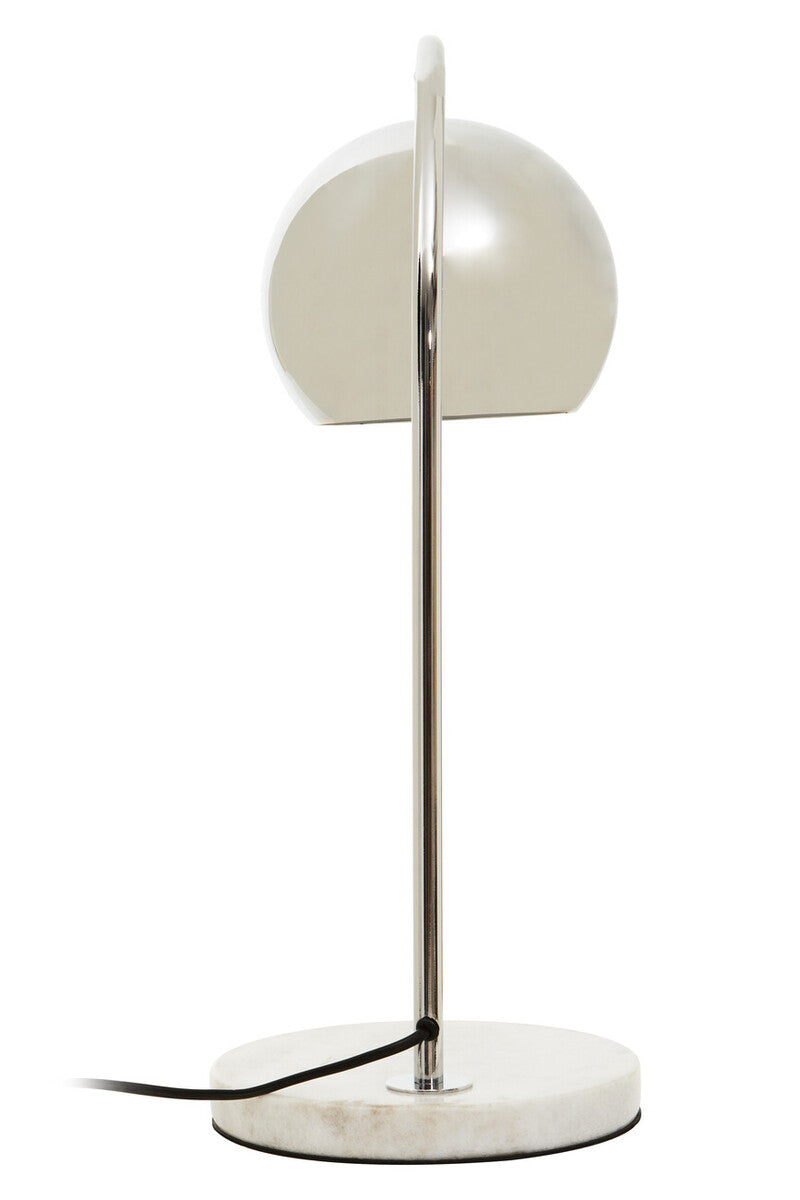 Karter Chrome Table Lamp With White Base