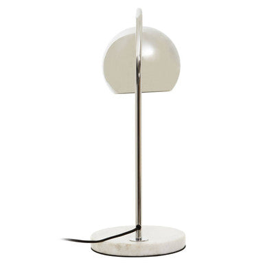 Karter Chrome Table Lamp With White Base