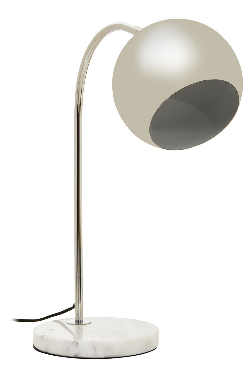 Karter Chrome Table Lamp With White Base