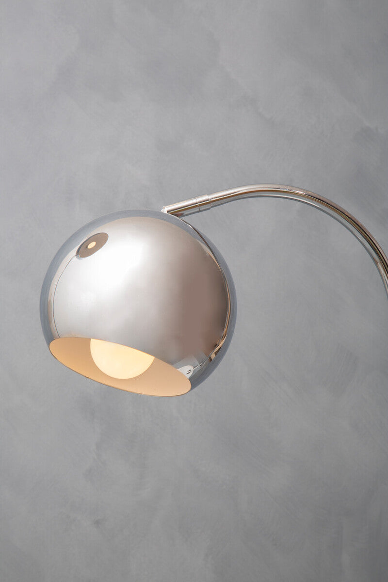 Karter Chrome Table Lamp With White Base