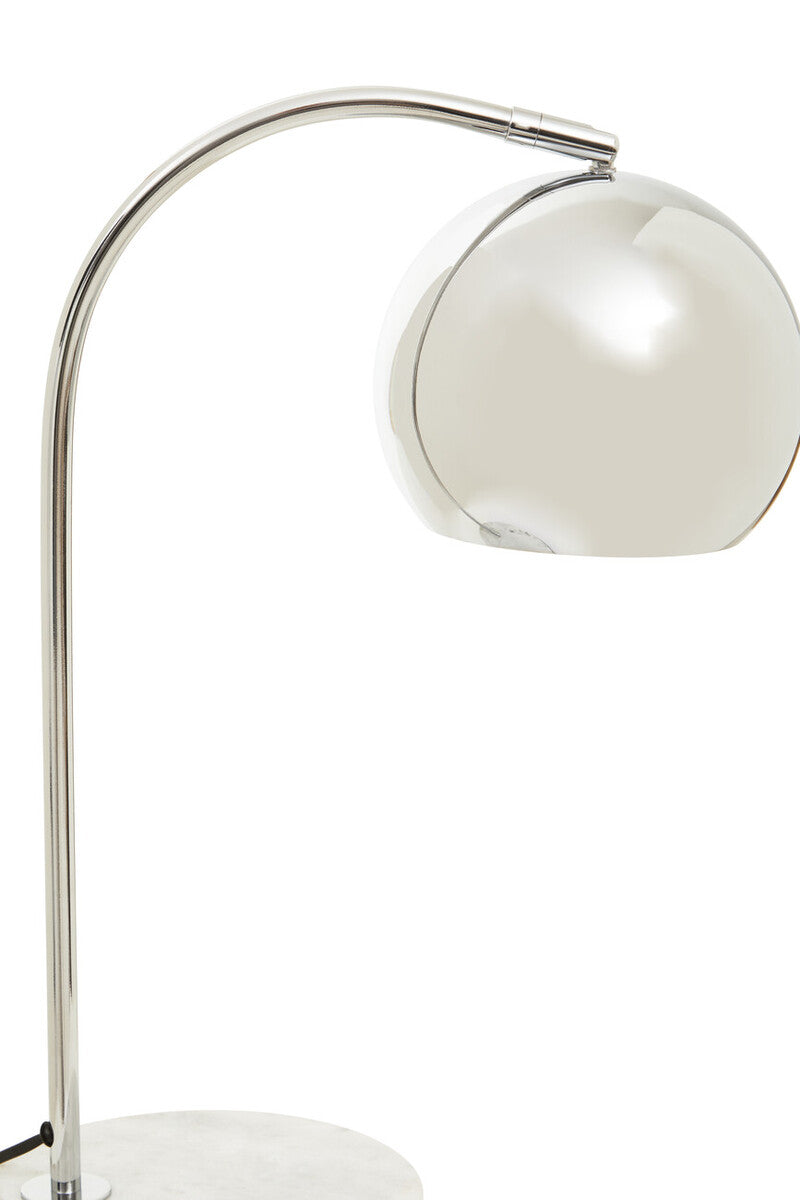 Karter Chrome Table Lamp With White Base