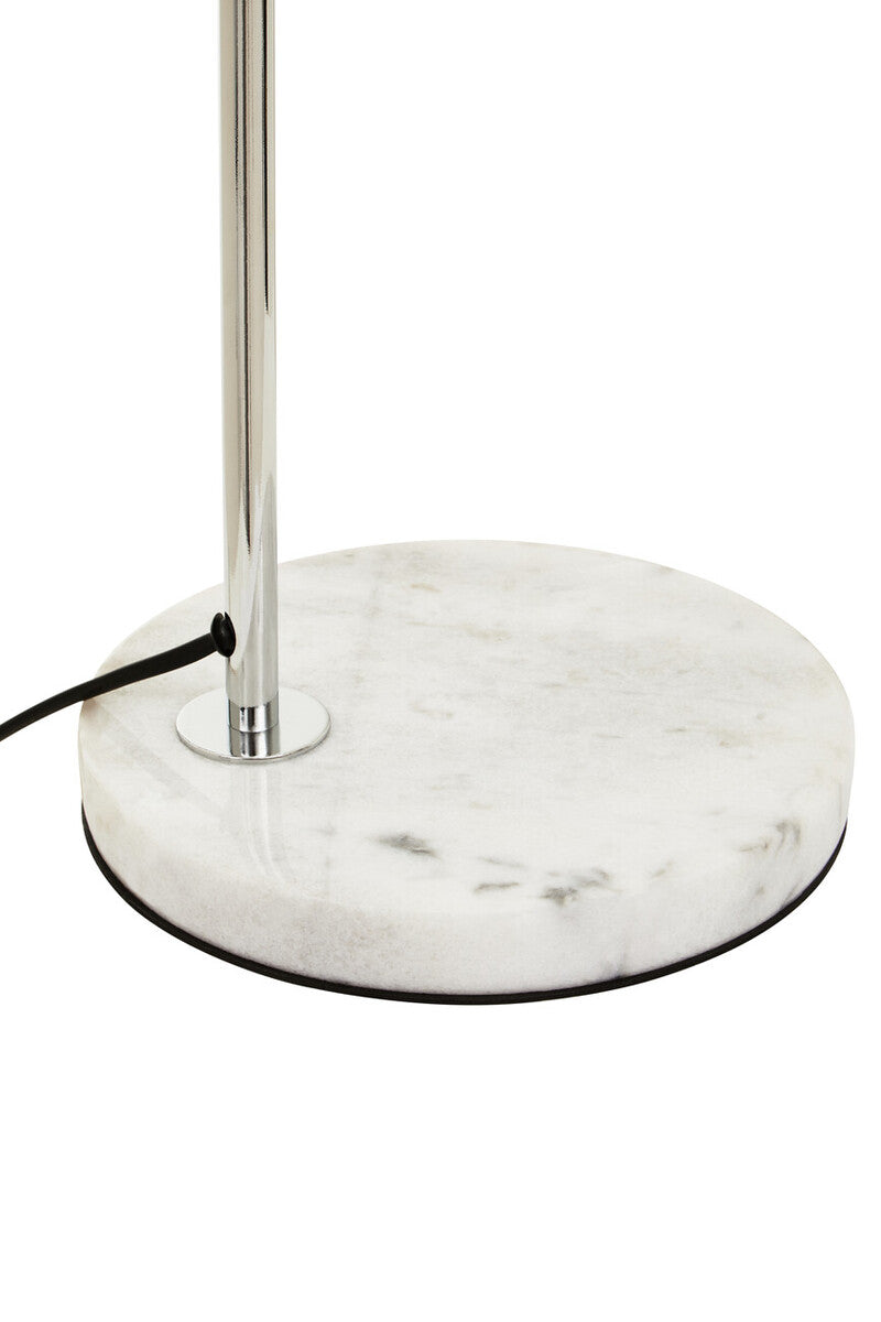 Karter Chrome Table Lamp With White Base
