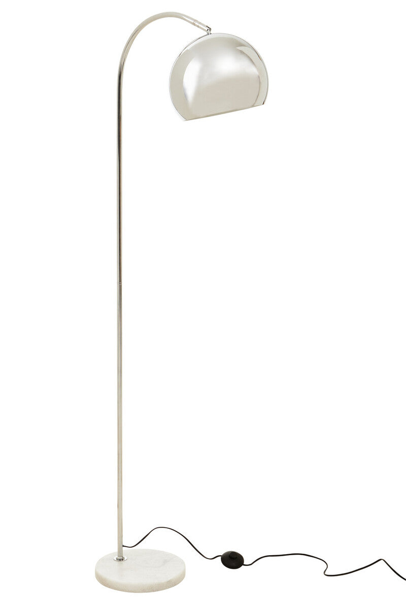 Karter Floor Chrome Floor Lamp With White Base