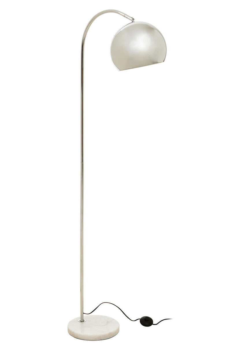 Karter Floor Chrome Floor Lamp With White Base