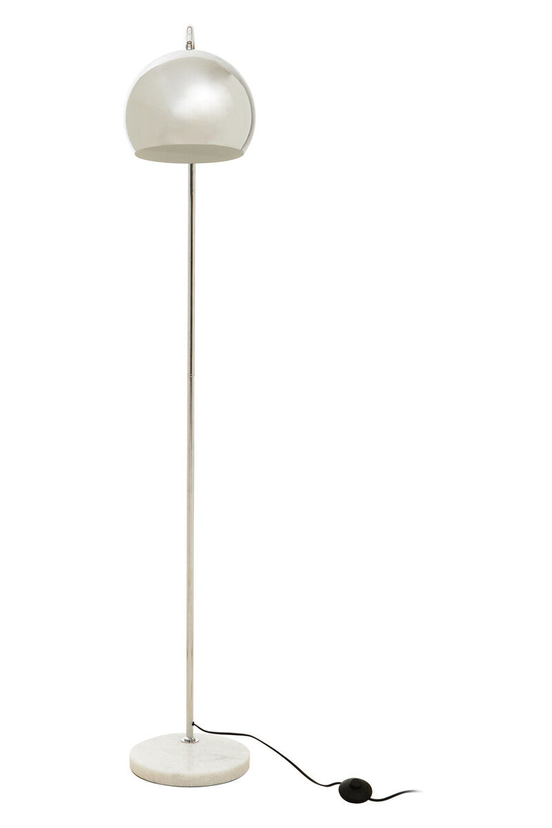 Karter Floor Chrome Floor Lamp With White Base