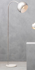 Karter Floor Chrome Floor Lamp With White Base