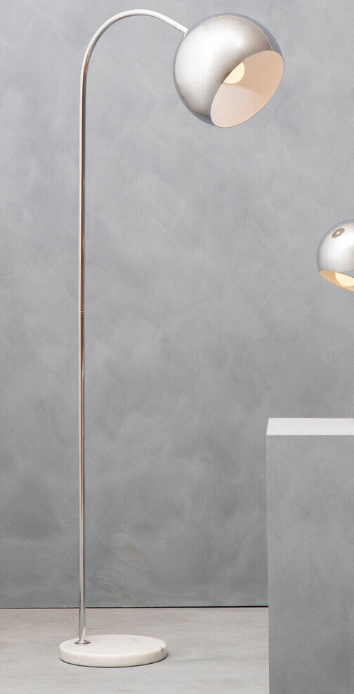 Karter Floor Chrome Floor Lamp With White Base