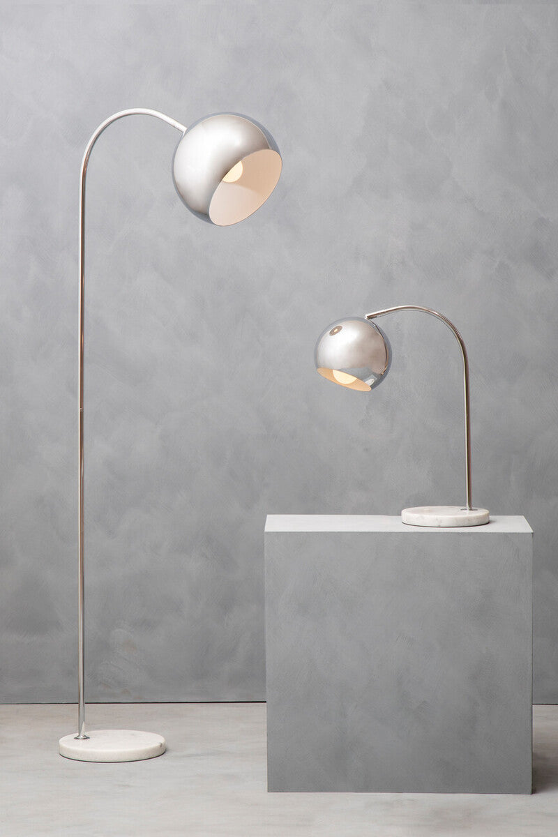 Karter Floor Chrome Floor Lamp With White Base