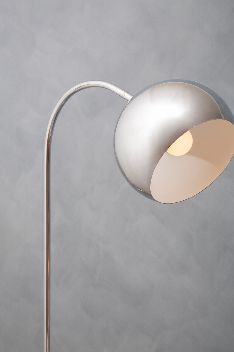 Karter Floor Chrome Floor Lamp With White Base
