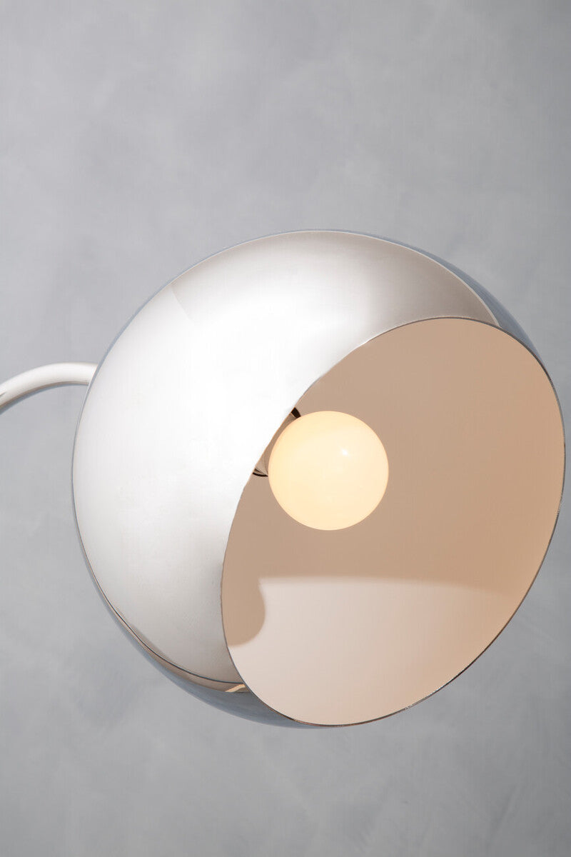 Karter Floor Chrome Floor Lamp With White Base