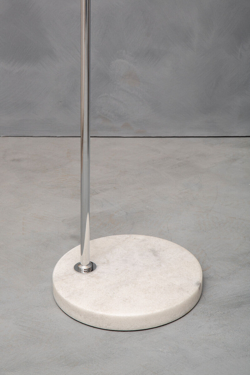 Karter Floor Chrome Floor Lamp With White Base