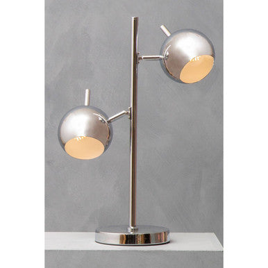 Karter Chrome Table Lamp With Two Lights