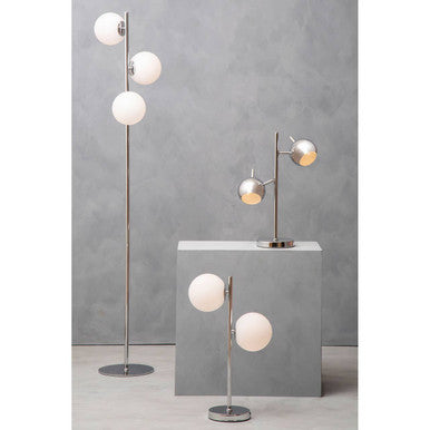 Karter Chrome Table Lamp With Two Lights