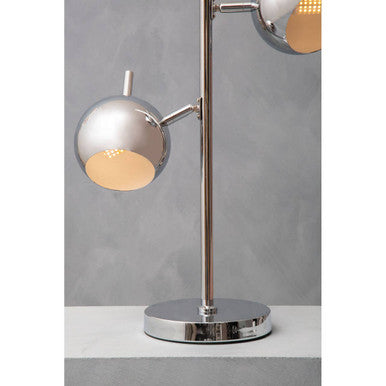 Karter Chrome Table Lamp With Two Lights
