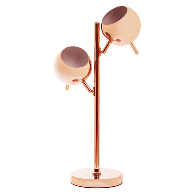Karter Copper Table Lamp With Two Lights