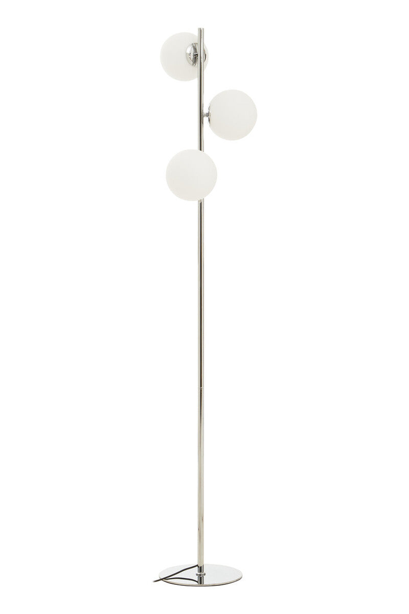 Karter Chrome & White Glass Floor Lamp