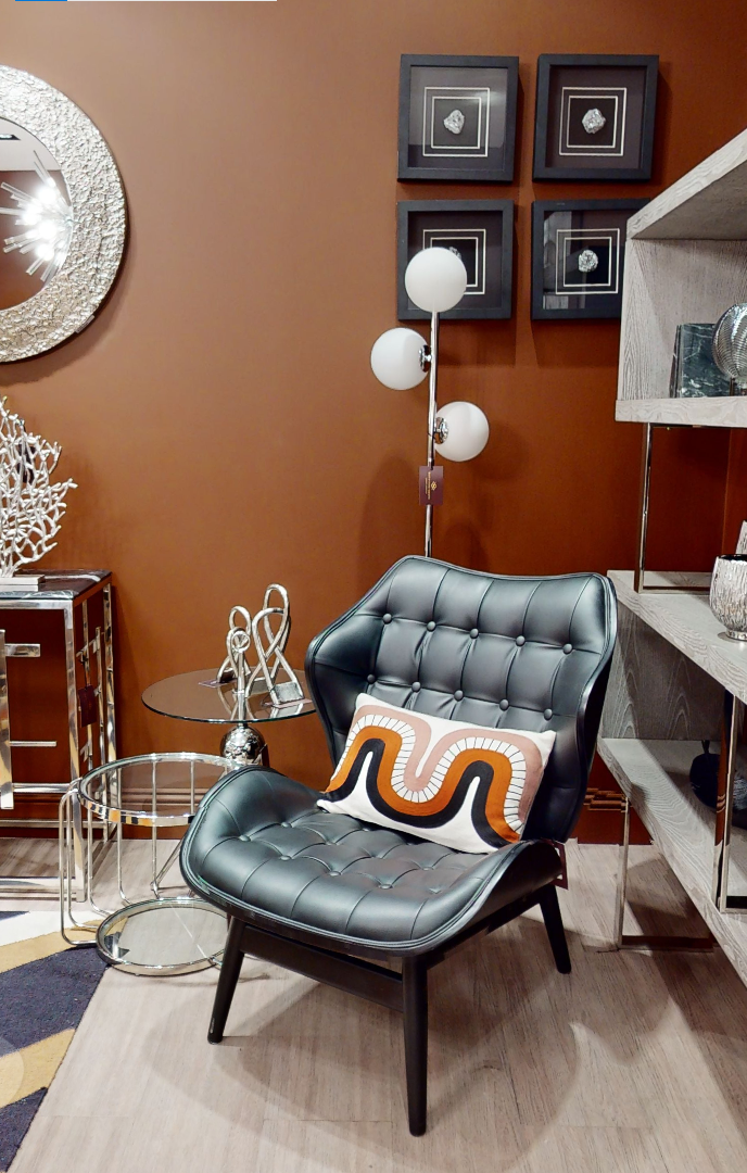Karter Chrome & White Glass Floor Lamp