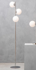 Karter Chrome & White Glass Floor Lamp