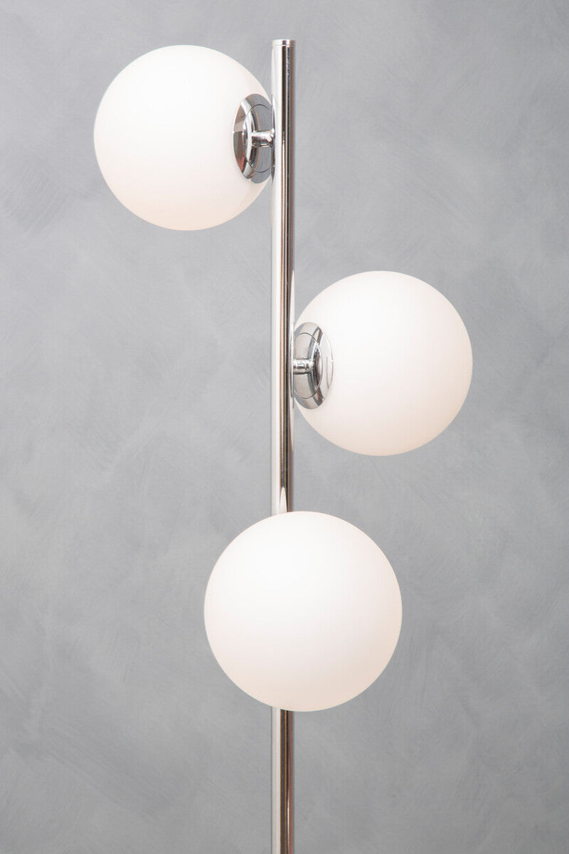 Karter Chrome & White Glass Floor Lamp