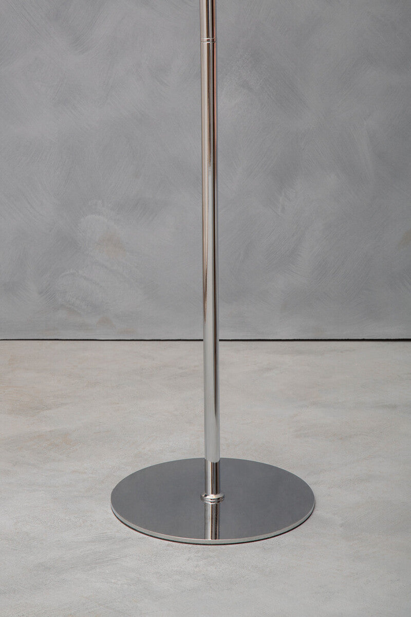 Karter Chrome & White Glass Floor Lamp