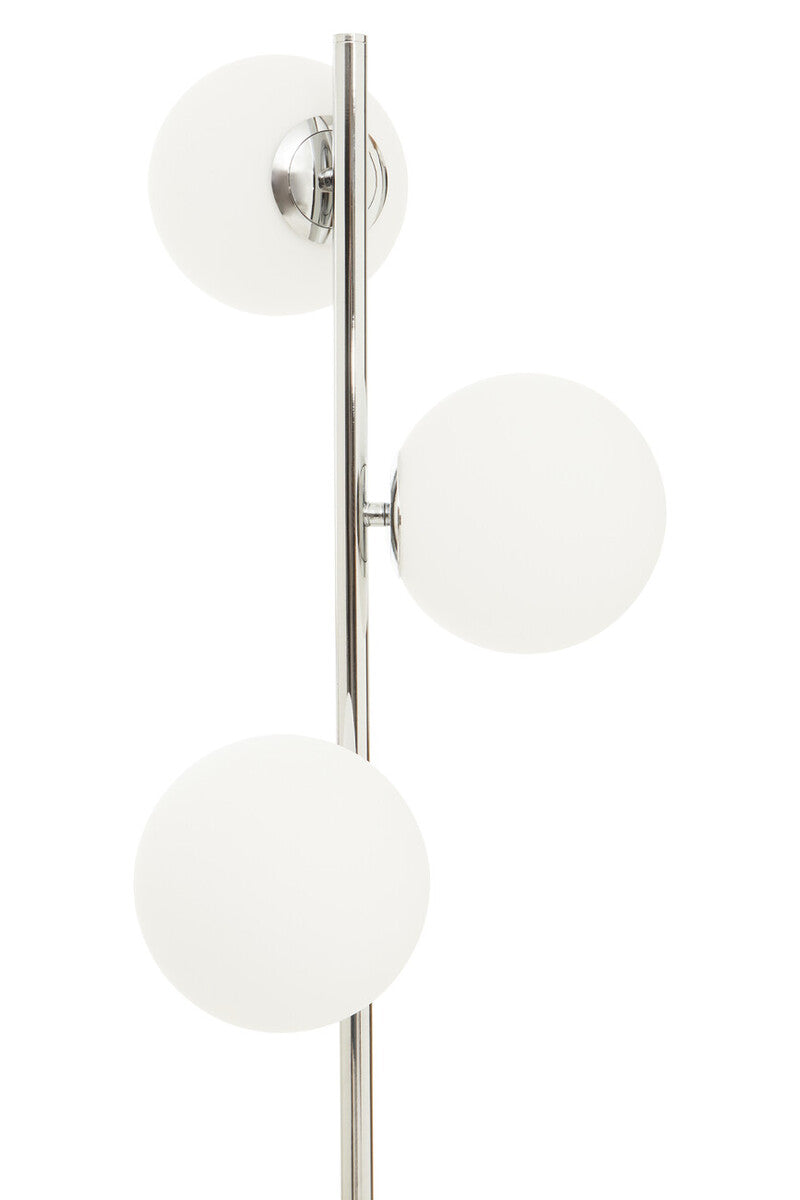 Karter Chrome & White Glass Floor Lamp