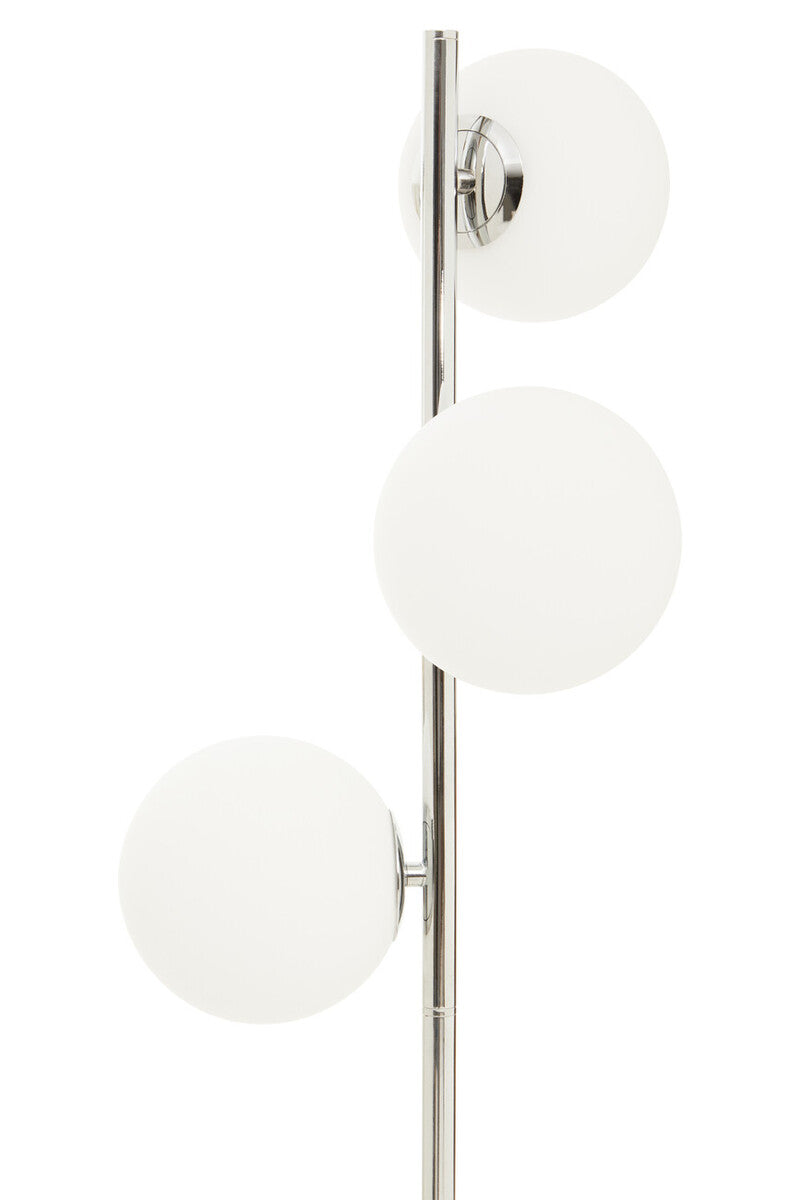 Karter Chrome & White Glass Floor Lamp