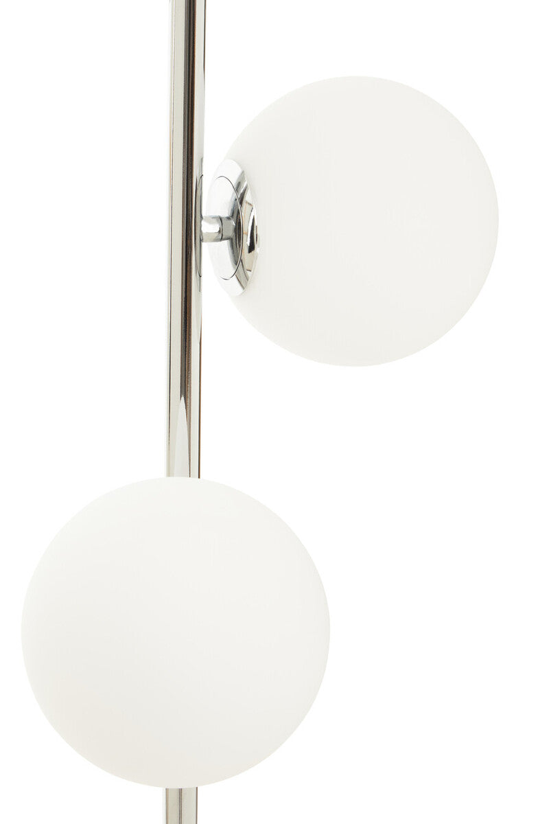 Karter Chrome & White Glass Floor Lamp